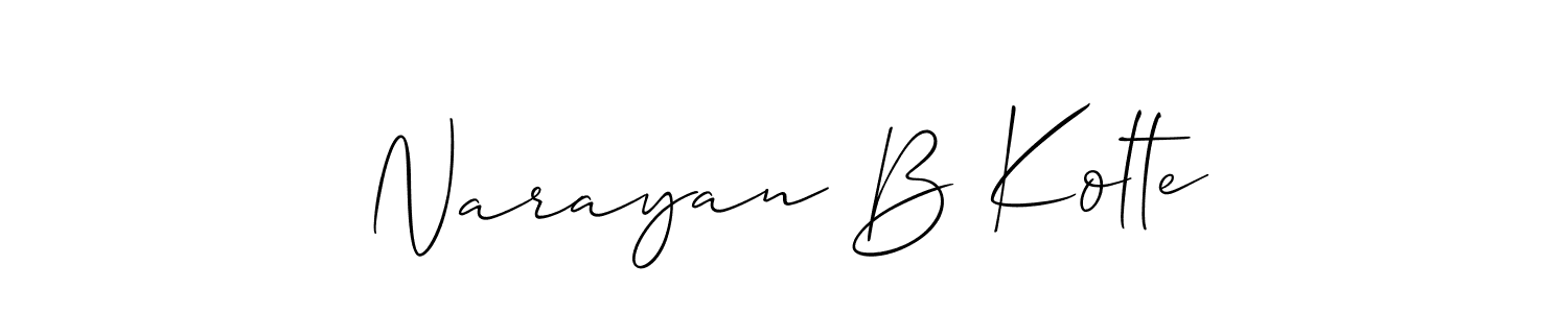 Use a signature maker to create a handwritten signature online. With this signature software, you can design (Allison_Script) your own signature for name Narayan B Kolte. Narayan B Kolte signature style 2 images and pictures png
