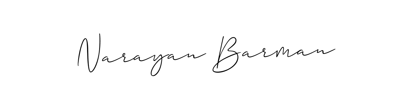 Create a beautiful signature design for name Narayan Barman. With this signature (Allison_Script) fonts, you can make a handwritten signature for free. Narayan Barman signature style 2 images and pictures png