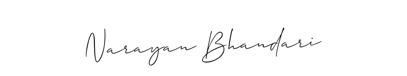 Use a signature maker to create a handwritten signature online. With this signature software, you can design (Allison_Script) your own signature for name Narayan Bhandari. Narayan Bhandari signature style 2 images and pictures png