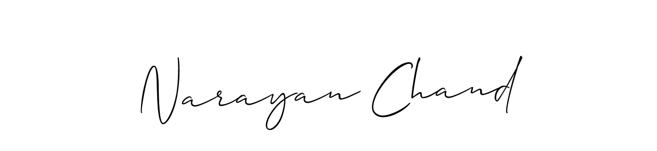 Use a signature maker to create a handwritten signature online. With this signature software, you can design (Allison_Script) your own signature for name Narayan Chand. Narayan Chand signature style 2 images and pictures png