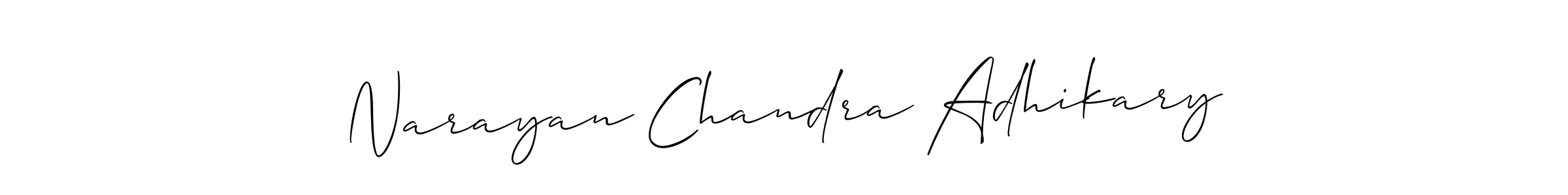 if you are searching for the best signature style for your name Narayan Chandra Adhikary. so please give up your signature search. here we have designed multiple signature styles  using Allison_Script. Narayan Chandra Adhikary signature style 2 images and pictures png