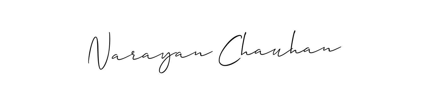 Use a signature maker to create a handwritten signature online. With this signature software, you can design (Allison_Script) your own signature for name Narayan Chauhan. Narayan Chauhan signature style 2 images and pictures png