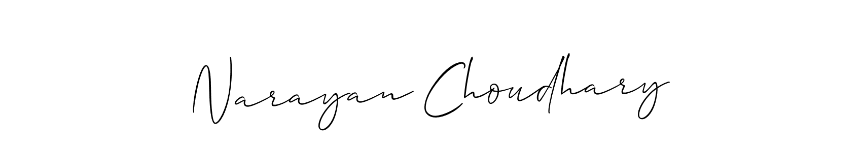 Use a signature maker to create a handwritten signature online. With this signature software, you can design (Allison_Script) your own signature for name Narayan Choudhary. Narayan Choudhary signature style 2 images and pictures png
