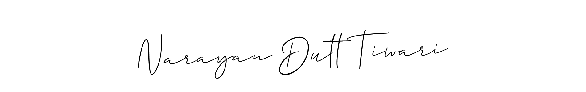 You should practise on your own different ways (Allison_Script) to write your name (Narayan Dutt Tiwari) in signature. don't let someone else do it for you. Narayan Dutt Tiwari signature style 2 images and pictures png