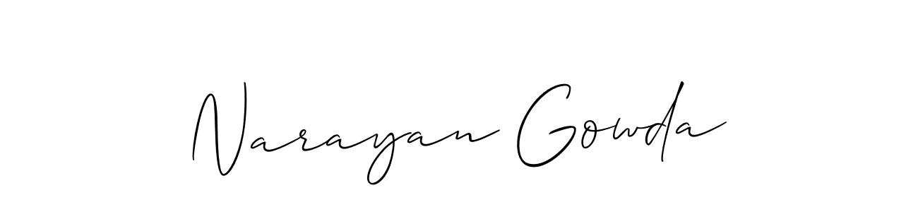 How to make Narayan Gowda signature? Allison_Script is a professional autograph style. Create handwritten signature for Narayan Gowda name. Narayan Gowda signature style 2 images and pictures png