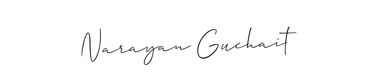 How to Draw Narayan Guchait signature style? Allison_Script is a latest design signature styles for name Narayan Guchait. Narayan Guchait signature style 2 images and pictures png