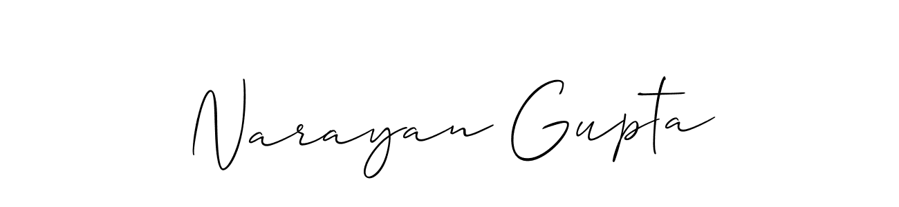 Make a beautiful signature design for name Narayan Gupta. With this signature (Allison_Script) style, you can create a handwritten signature for free. Narayan Gupta signature style 2 images and pictures png