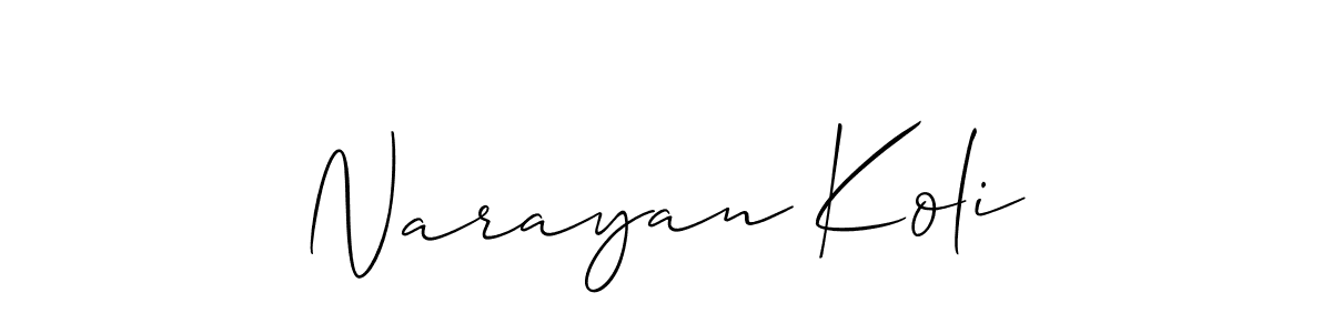 How to make Narayan Koli name signature. Use Allison_Script style for creating short signs online. This is the latest handwritten sign. Narayan Koli signature style 2 images and pictures png