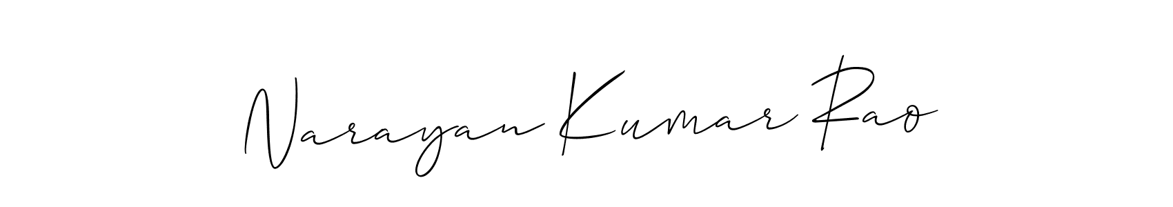 You should practise on your own different ways (Allison_Script) to write your name (Narayan Kumar Rao) in signature. don't let someone else do it for you. Narayan Kumar Rao signature style 2 images and pictures png