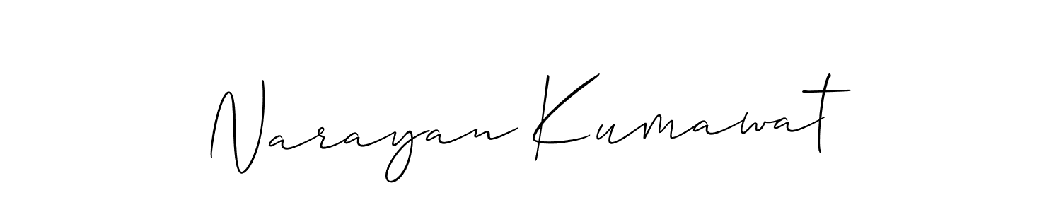 Create a beautiful signature design for name Narayan Kumawat. With this signature (Allison_Script) fonts, you can make a handwritten signature for free. Narayan Kumawat signature style 2 images and pictures png