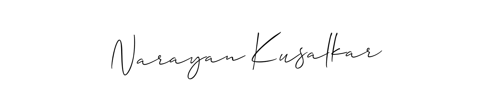 Also You can easily find your signature by using the search form. We will create Narayan Kusalkar name handwritten signature images for you free of cost using Allison_Script sign style. Narayan Kusalkar signature style 2 images and pictures png