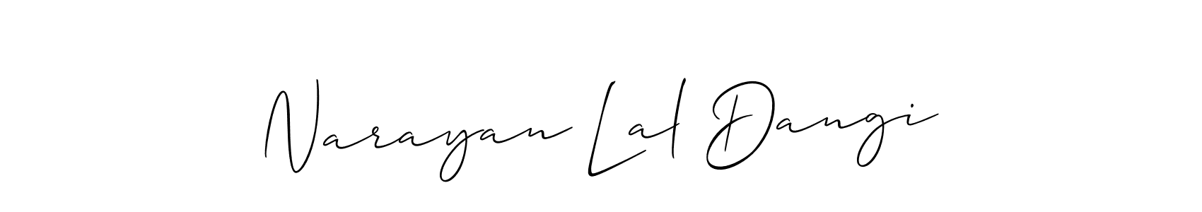 Design your own signature with our free online signature maker. With this signature software, you can create a handwritten (Allison_Script) signature for name Narayan Lal Dangi. Narayan Lal Dangi signature style 2 images and pictures png
