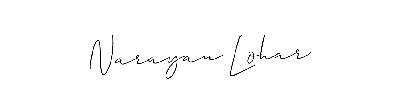 The best way (Allison_Script) to make a short signature is to pick only two or three words in your name. The name Narayan Lohar include a total of six letters. For converting this name. Narayan Lohar signature style 2 images and pictures png