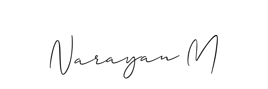 Make a beautiful signature design for name Narayan M. With this signature (Allison_Script) style, you can create a handwritten signature for free. Narayan M signature style 2 images and pictures png