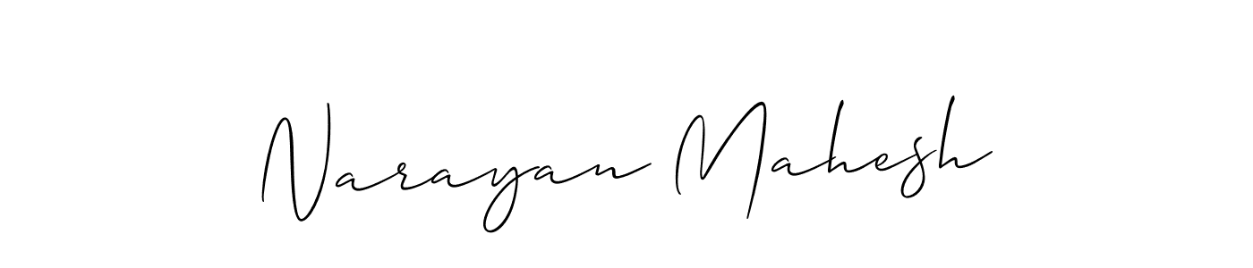 Design your own signature with our free online signature maker. With this signature software, you can create a handwritten (Allison_Script) signature for name Narayan Mahesh. Narayan Mahesh signature style 2 images and pictures png