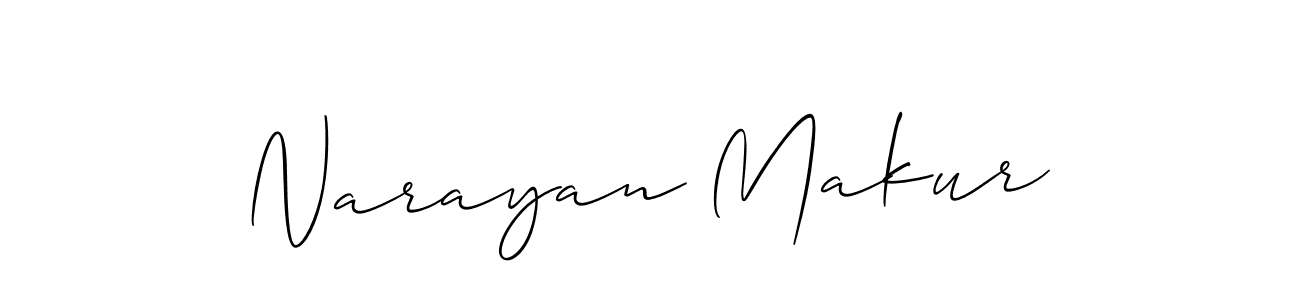 Use a signature maker to create a handwritten signature online. With this signature software, you can design (Allison_Script) your own signature for name Narayan Makur. Narayan Makur signature style 2 images and pictures png