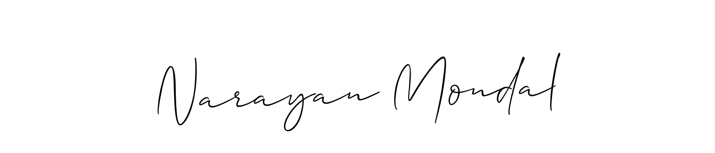 Use a signature maker to create a handwritten signature online. With this signature software, you can design (Allison_Script) your own signature for name Narayan Mondal. Narayan Mondal signature style 2 images and pictures png