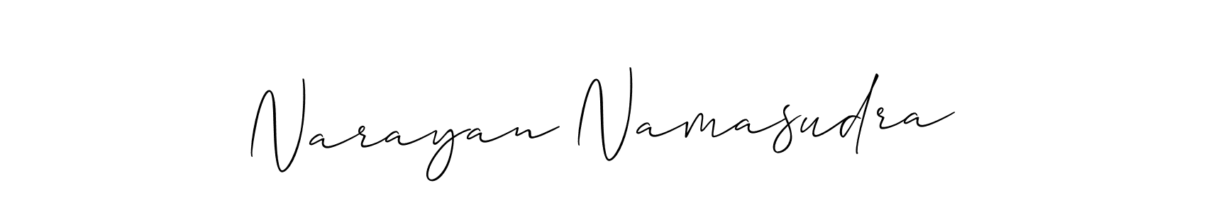 It looks lik you need a new signature style for name Narayan Namasudra. Design unique handwritten (Allison_Script) signature with our free signature maker in just a few clicks. Narayan Namasudra signature style 2 images and pictures png