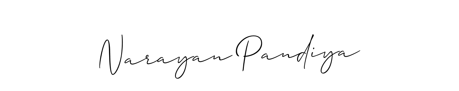 The best way (Allison_Script) to make a short signature is to pick only two or three words in your name. The name Narayan Pandiya include a total of six letters. For converting this name. Narayan Pandiya signature style 2 images and pictures png