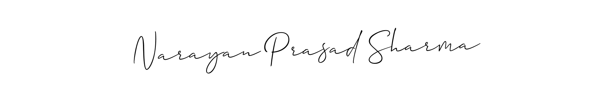 Create a beautiful signature design for name Narayan Prasad Sharma. With this signature (Allison_Script) fonts, you can make a handwritten signature for free. Narayan Prasad Sharma signature style 2 images and pictures png