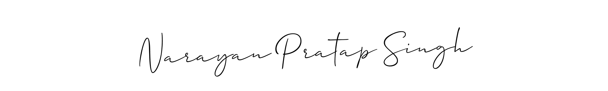 if you are searching for the best signature style for your name Narayan Pratap Singh. so please give up your signature search. here we have designed multiple signature styles  using Allison_Script. Narayan Pratap Singh signature style 2 images and pictures png
