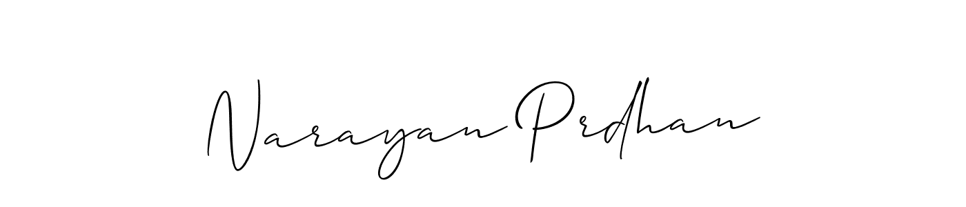 Allison_Script is a professional signature style that is perfect for those who want to add a touch of class to their signature. It is also a great choice for those who want to make their signature more unique. Get Narayan Prdhan name to fancy signature for free. Narayan Prdhan signature style 2 images and pictures png