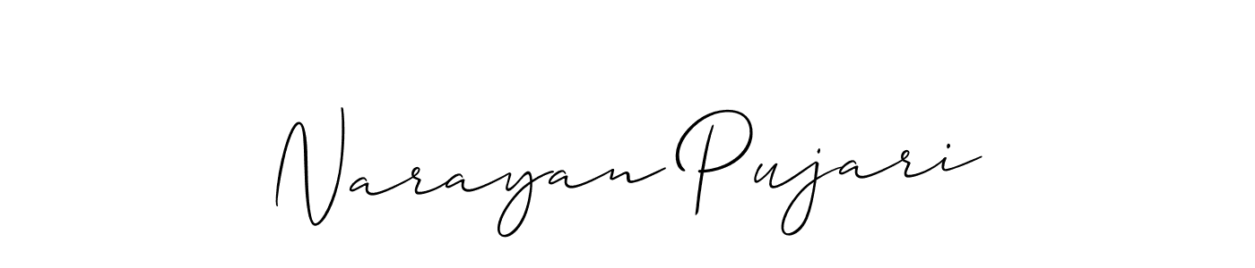 It looks lik you need a new signature style for name Narayan Pujari. Design unique handwritten (Allison_Script) signature with our free signature maker in just a few clicks. Narayan Pujari signature style 2 images and pictures png