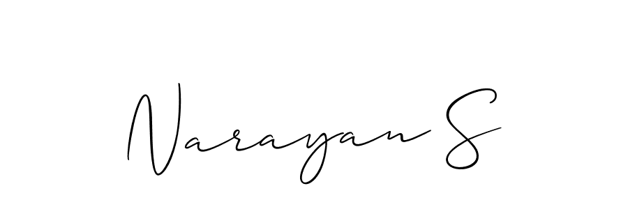 You should practise on your own different ways (Allison_Script) to write your name (Narayan S) in signature. don't let someone else do it for you. Narayan S signature style 2 images and pictures png