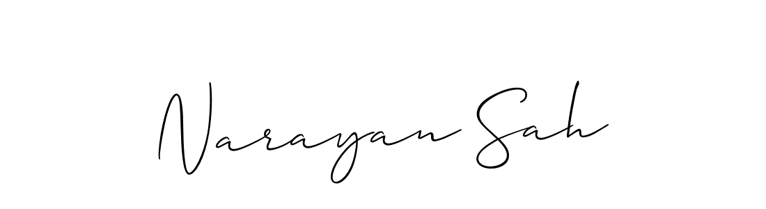 Design your own signature with our free online signature maker. With this signature software, you can create a handwritten (Allison_Script) signature for name Narayan Sah. Narayan Sah signature style 2 images and pictures png