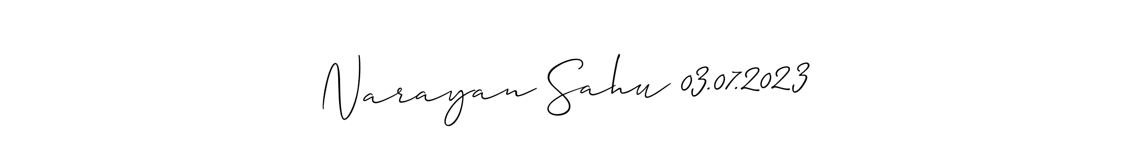 Allison_Script is a professional signature style that is perfect for those who want to add a touch of class to their signature. It is also a great choice for those who want to make their signature more unique. Get Narayan Sahu 03.07.2023 name to fancy signature for free. Narayan Sahu 03.07.2023 signature style 2 images and pictures png