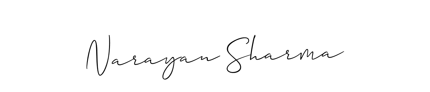 Make a short Narayan Sharma signature style. Manage your documents anywhere anytime using Allison_Script. Create and add eSignatures, submit forms, share and send files easily. Narayan Sharma signature style 2 images and pictures png