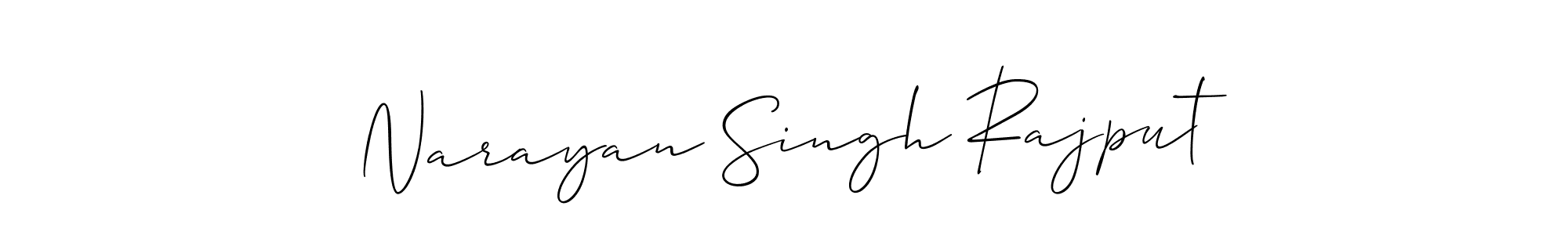 Similarly Allison_Script is the best handwritten signature design. Signature creator online .You can use it as an online autograph creator for name Narayan Singh Rajput. Narayan Singh Rajput signature style 2 images and pictures png