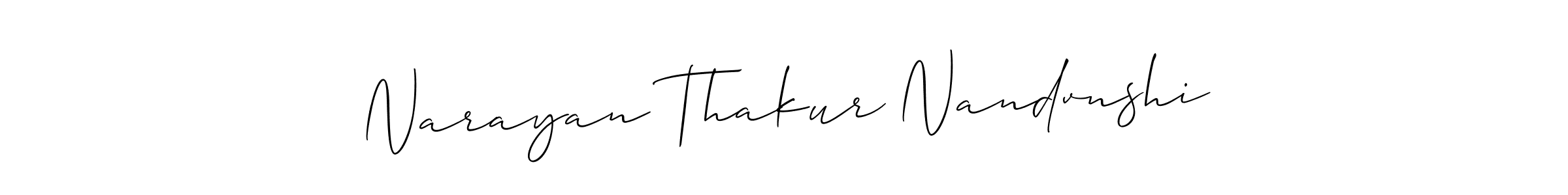 You should practise on your own different ways (Allison_Script) to write your name (Narayan Thakur Nandvnshi) in signature. don't let someone else do it for you. Narayan Thakur Nandvnshi signature style 2 images and pictures png