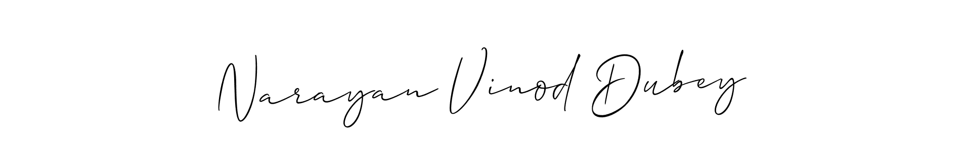 Create a beautiful signature design for name Narayan Vinod Dubey. With this signature (Allison_Script) fonts, you can make a handwritten signature for free. Narayan Vinod Dubey signature style 2 images and pictures png
