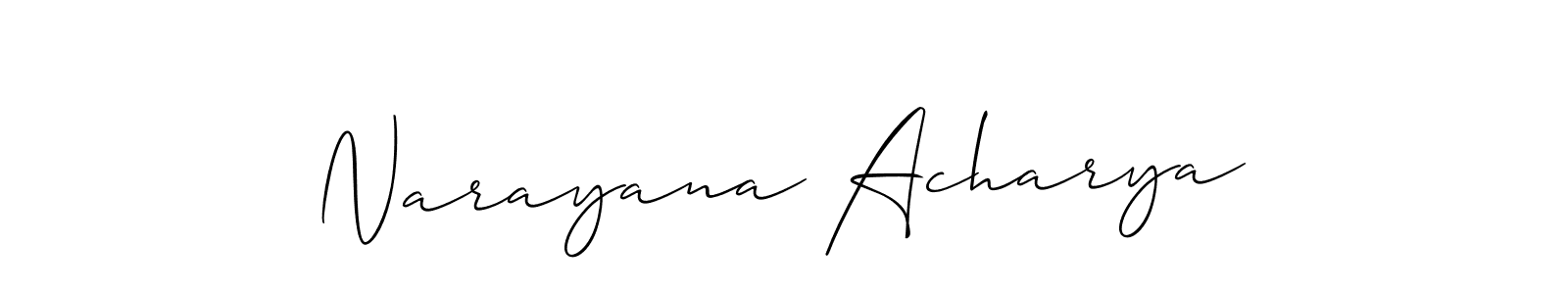 How to make Narayana Acharya name signature. Use Allison_Script style for creating short signs online. This is the latest handwritten sign. Narayana Acharya signature style 2 images and pictures png