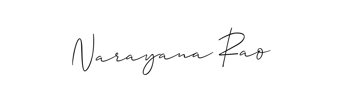 The best way (Allison_Script) to make a short signature is to pick only two or three words in your name. The name Narayana Rao include a total of six letters. For converting this name. Narayana Rao signature style 2 images and pictures png