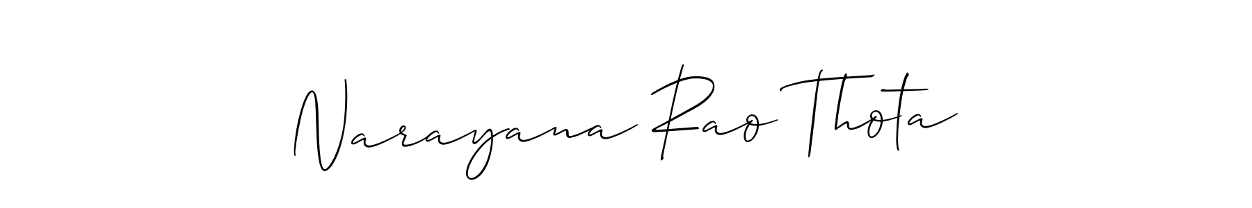 See photos of Narayana Rao Thota official signature by Spectra . Check more albums & portfolios. Read reviews & check more about Allison_Script font. Narayana Rao Thota signature style 2 images and pictures png