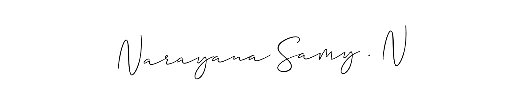 Create a beautiful signature design for name Narayana Samy . N. With this signature (Allison_Script) fonts, you can make a handwritten signature for free. Narayana Samy . N signature style 2 images and pictures png