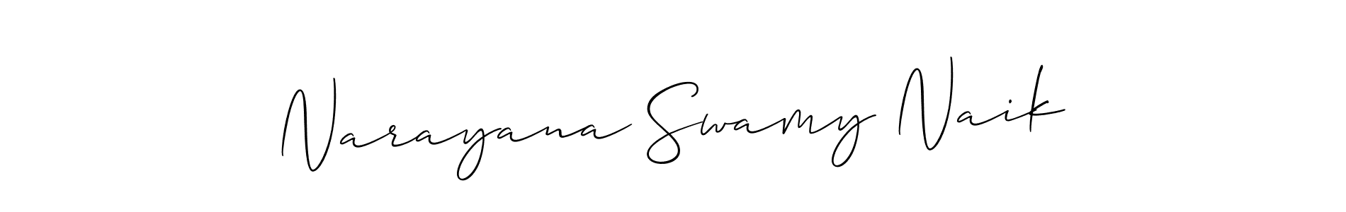 Make a beautiful signature design for name Narayana Swamy Naik. With this signature (Allison_Script) style, you can create a handwritten signature for free. Narayana Swamy Naik signature style 2 images and pictures png