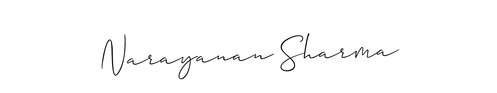 This is the best signature style for the Narayanan Sharma name. Also you like these signature font (Allison_Script). Mix name signature. Narayanan Sharma signature style 2 images and pictures png