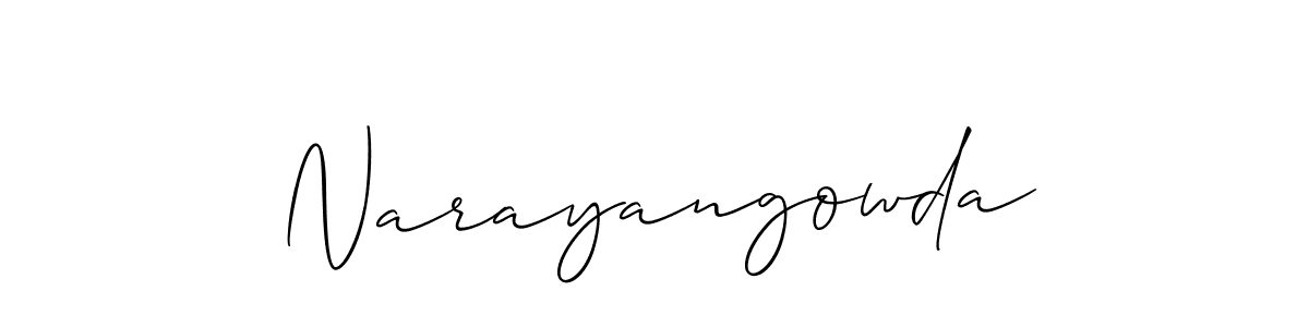 How to make Narayangowda signature? Allison_Script is a professional autograph style. Create handwritten signature for Narayangowda name. Narayangowda signature style 2 images and pictures png