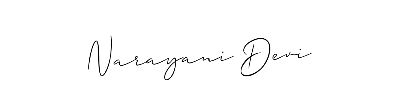 Similarly Allison_Script is the best handwritten signature design. Signature creator online .You can use it as an online autograph creator for name Narayani Devi. Narayani Devi signature style 2 images and pictures png