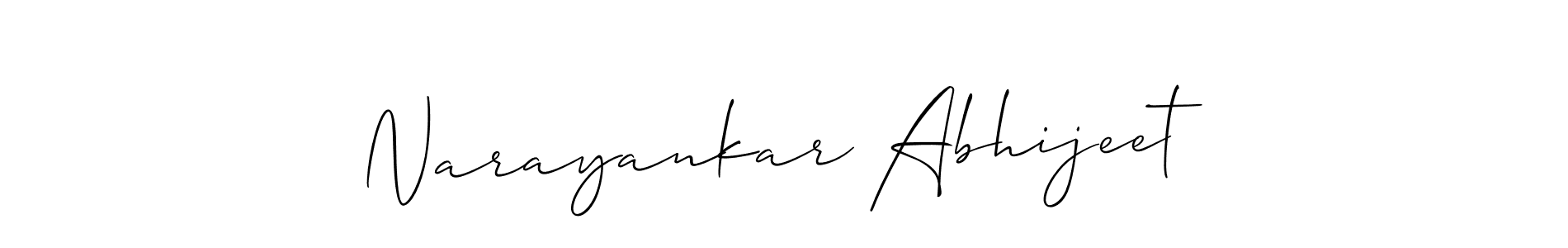 Also we have Narayankar Abhijeet name is the best signature style. Create professional handwritten signature collection using Allison_Script autograph style. Narayankar Abhijeet signature style 2 images and pictures png