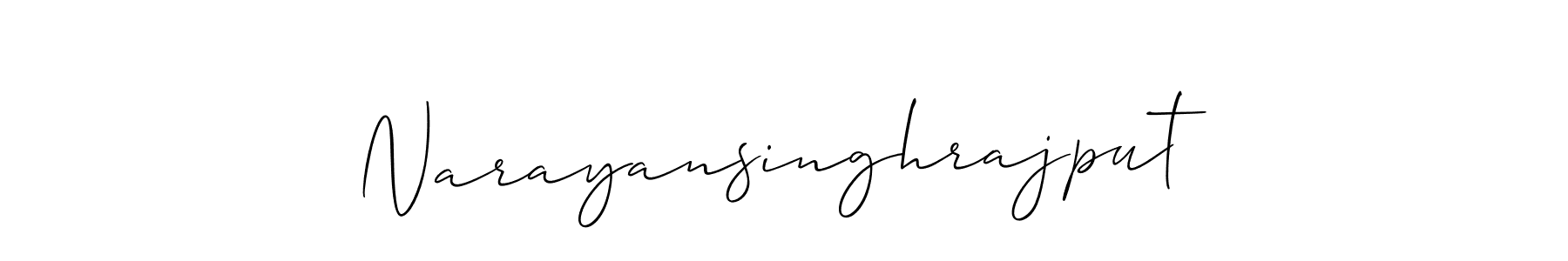 Similarly Allison_Script is the best handwritten signature design. Signature creator online .You can use it as an online autograph creator for name Narayansinghrajput. Narayansinghrajput signature style 2 images and pictures png