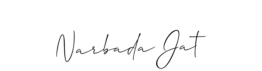 How to make Narbada Jat signature? Allison_Script is a professional autograph style. Create handwritten signature for Narbada Jat name. Narbada Jat signature style 2 images and pictures png