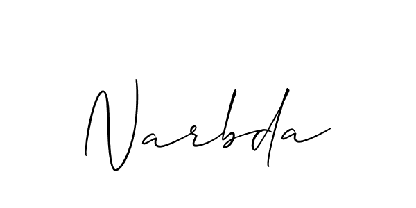 Design your own signature with our free online signature maker. With this signature software, you can create a handwritten (Allison_Script) signature for name Narbda. Narbda signature style 2 images and pictures png