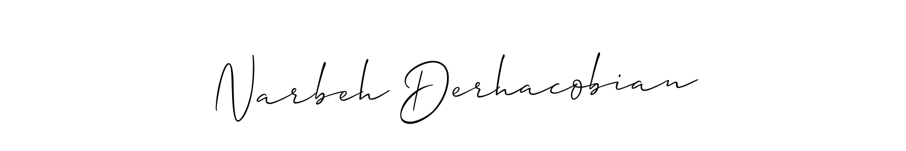 How to Draw Narbeh Derhacobian signature style? Allison_Script is a latest design signature styles for name Narbeh Derhacobian. Narbeh Derhacobian signature style 2 images and pictures png