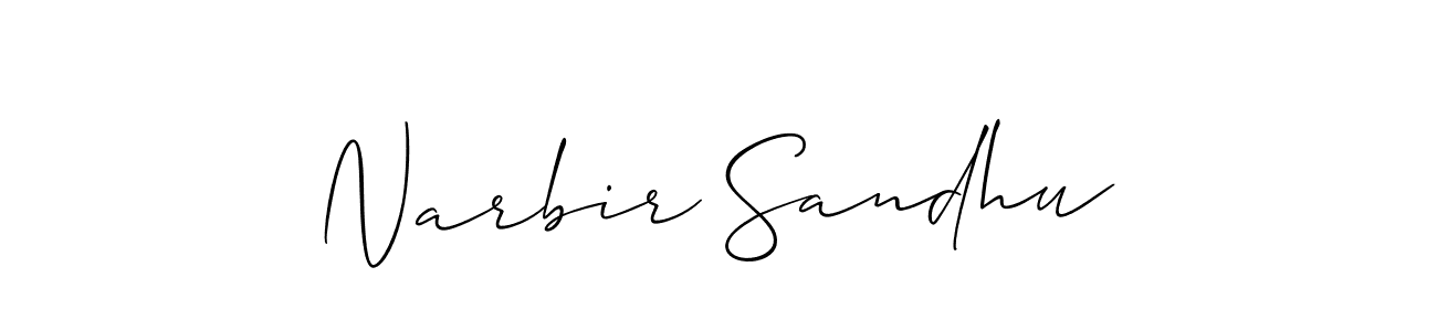 Use a signature maker to create a handwritten signature online. With this signature software, you can design (Allison_Script) your own signature for name Narbir Sandhu. Narbir Sandhu signature style 2 images and pictures png