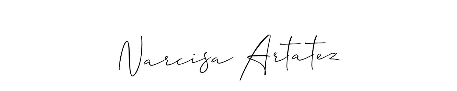 How to make Narcisa Artatez signature? Allison_Script is a professional autograph style. Create handwritten signature for Narcisa Artatez name. Narcisa Artatez signature style 2 images and pictures png