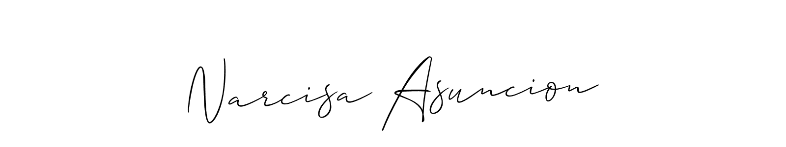 Design your own signature with our free online signature maker. With this signature software, you can create a handwritten (Allison_Script) signature for name Narcisa Asuncion. Narcisa Asuncion signature style 2 images and pictures png